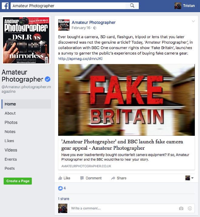 Fake Britain questionnaire on Facebook